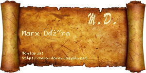 Marx Dóra névjegykártya